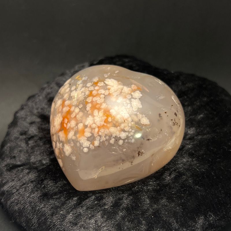 Hjerte av blomsteragat (Blossom agate/Flower agate)