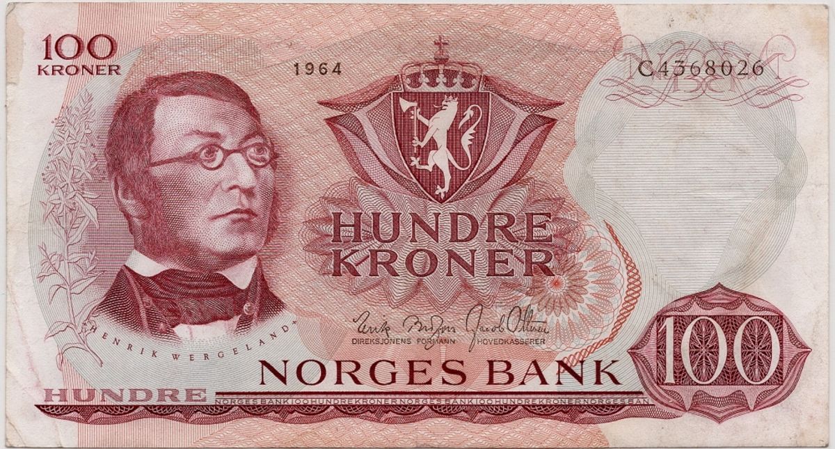 Norge, 100 kroner 1964