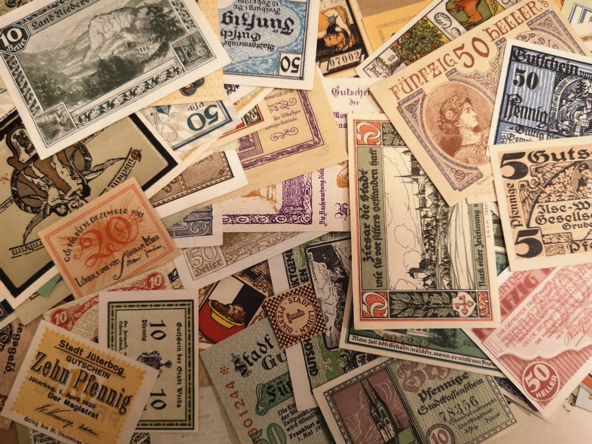 100 år gamle 6 stk notgeld , Tyskland