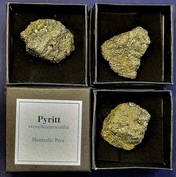 Hovedbilde Pyritt, chispa, med eske, Peru