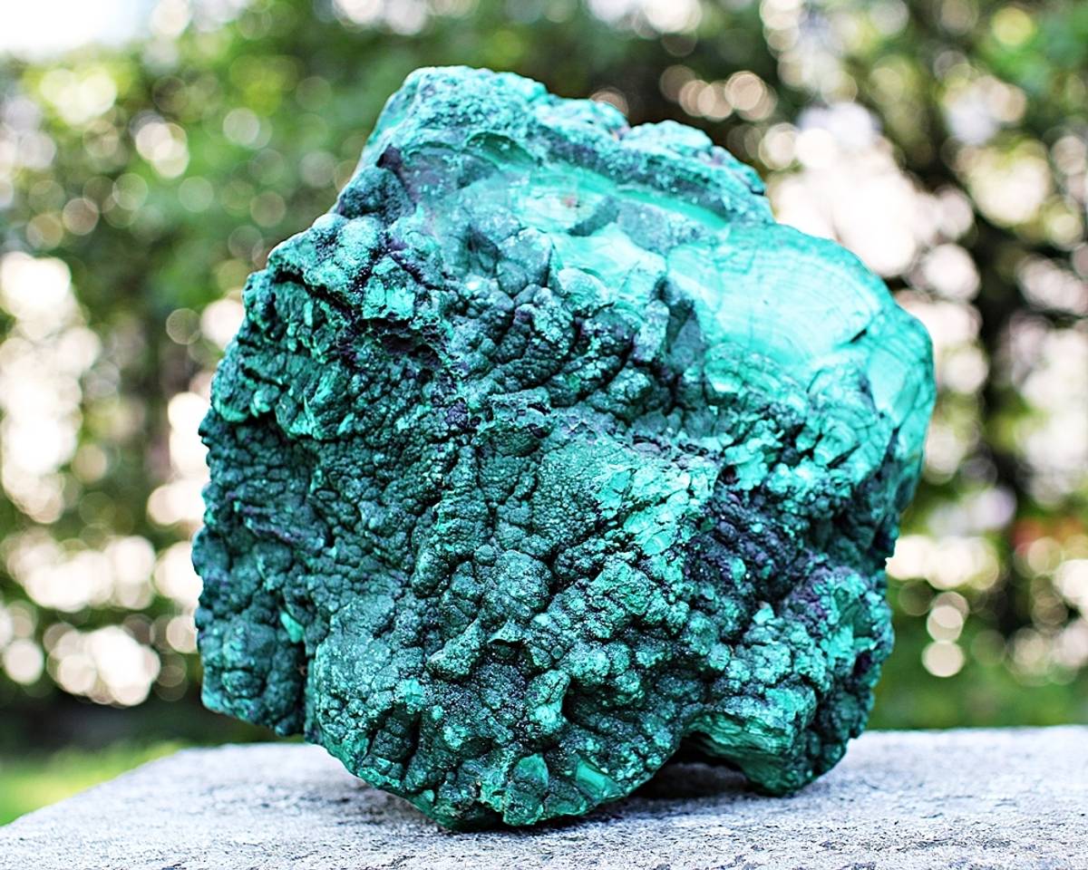 Malakitt, 7,76 kg, dekorativ, Kongo