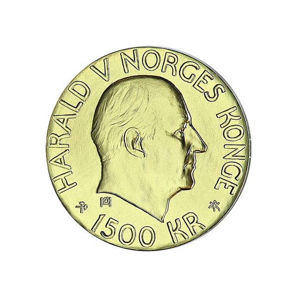 Hovedbilde Norge, 1500 kr. minnemynter, 15,55 g rent gull