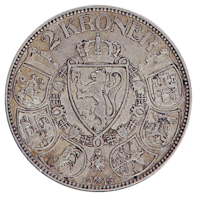 Hovedbilde 2 kroner 1913, kv. 1+