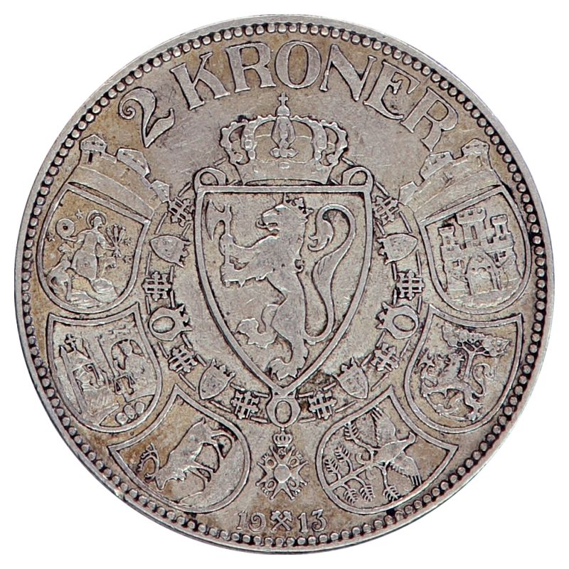 2 kroner 1913, kv. 1+