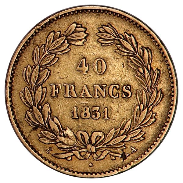 Hovedbilde SPOT +6%: Frankrike, 40 francs 1831, 11,6 gram gull