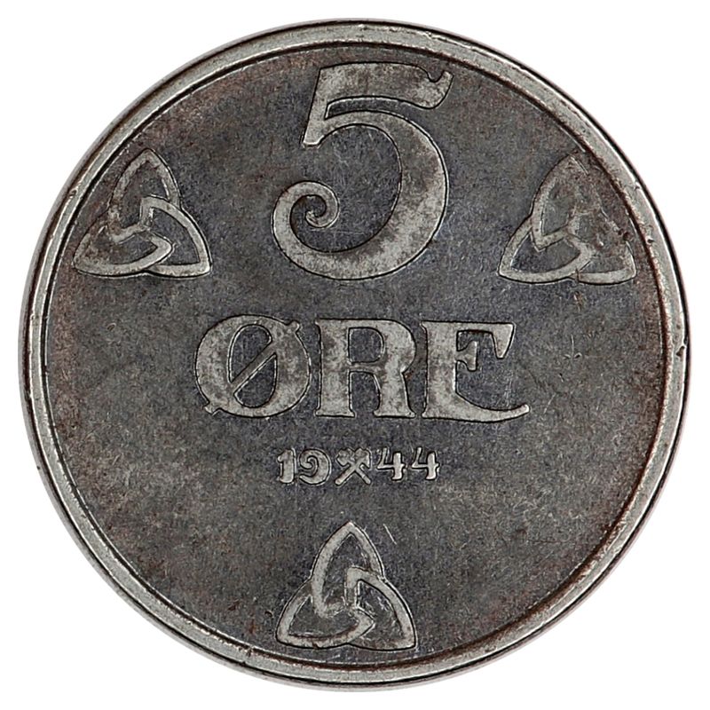 Krigsmyntene, 5-, 2- og 1 øre 1941-1945