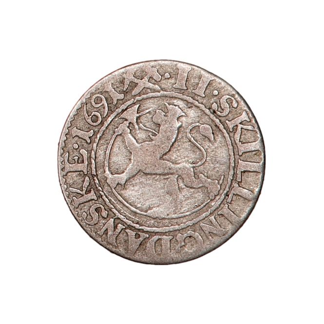 Hovedbilde Christian V, 2 skilling 1691, kv. 1