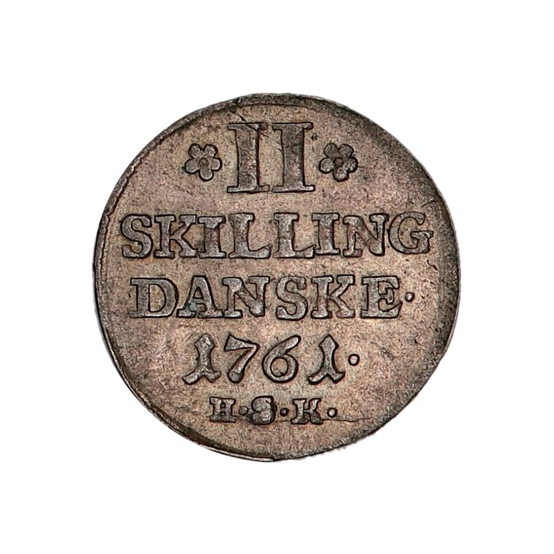 Frederikk V, 2 skilling 1761