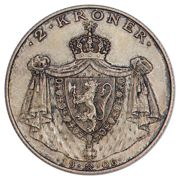 Hovedbilde 2 kroner 1906, unionsoppløsningen
