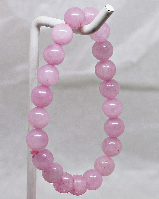 Armbånd av rosenkvarts, 18 cm, 8 mm kuler