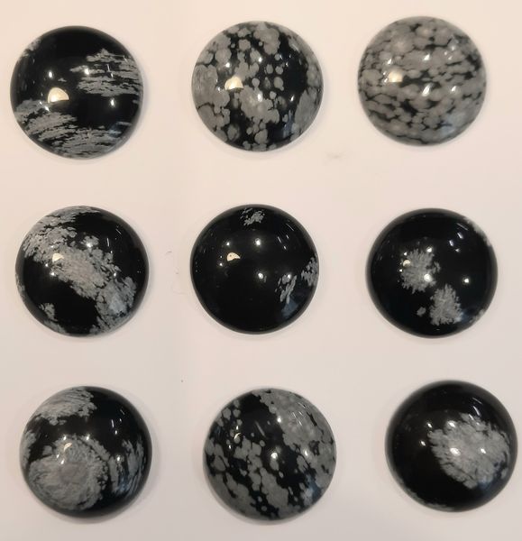 Hovedbilde Cabochon, snøfnuggobsidian, 16 mm