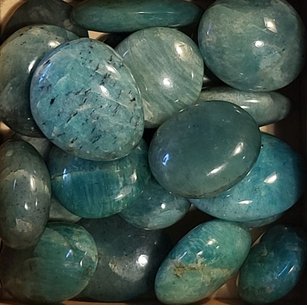Hovedbilde Amazonitt, rundslipt 