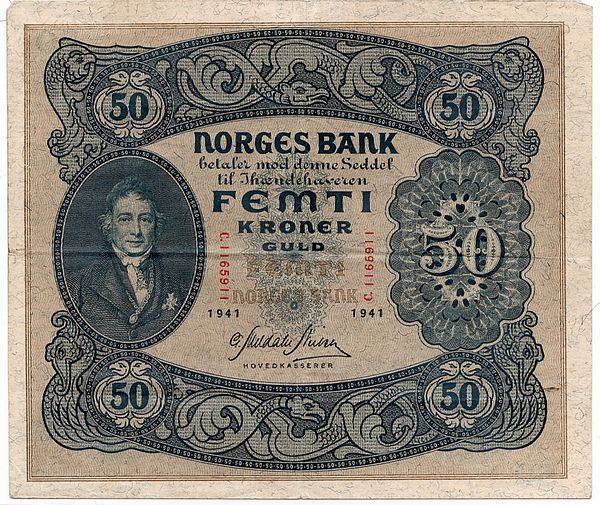 Hovedbilde 50 kroner 1941 C, kv. 1/1-