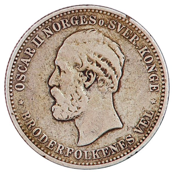 Hovedbilde 2 kroner 1885. sjelden!