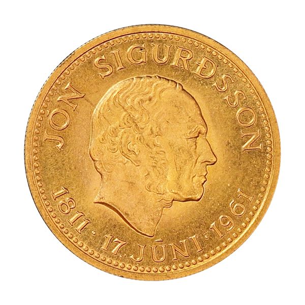 Hovedbilde Island, 500 kronur 1961, 8,06 g rent gull