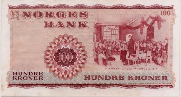 Hovedbilde Norge, 100 kroner 1967