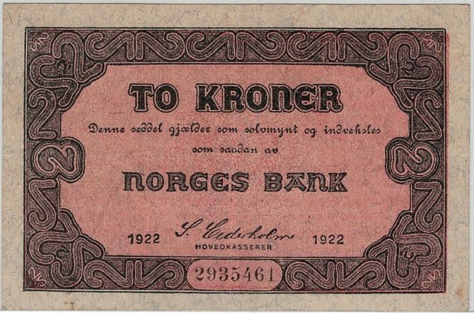 Hovedbilde 2 kroner 1922, rødegardist, kv. 1+