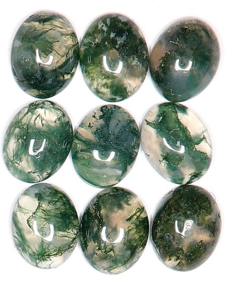 Hovedbilde Cabochon, moseagat, 7 x 9 mm