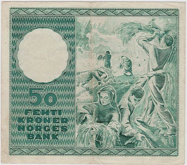 Bilde av 50 kroner 1952 A, kv. 1