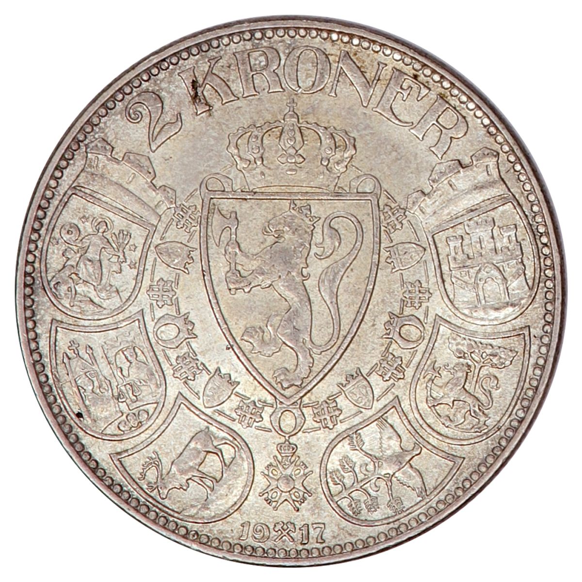 2 kroner 1917, kv. 1+/01
