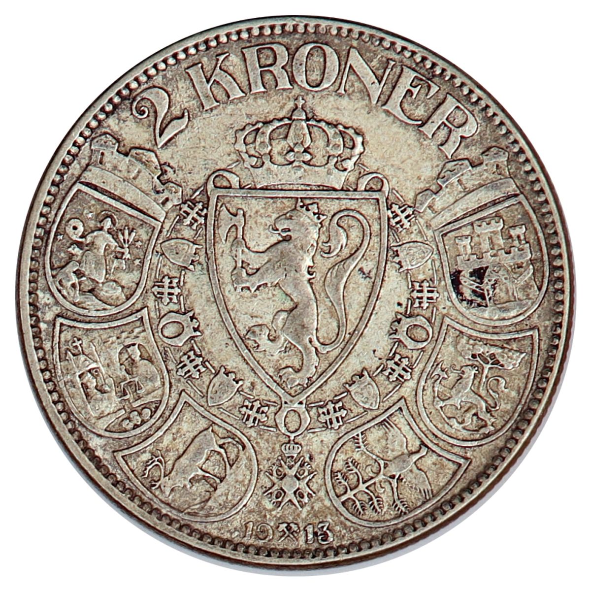 2 kroner 1913, kv. 1/1+