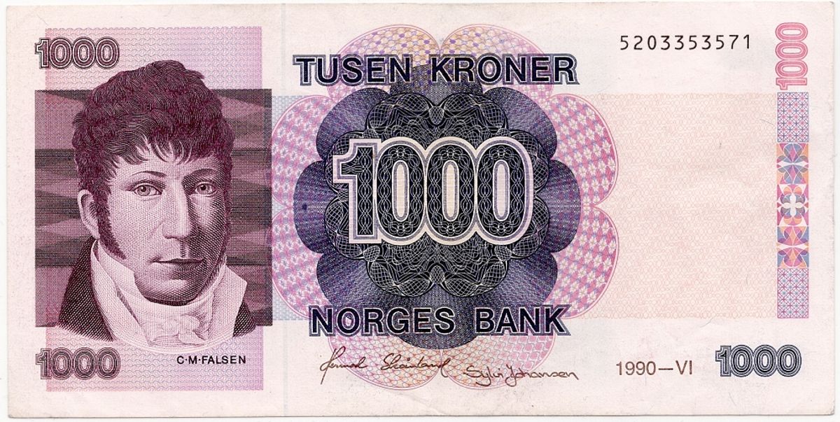 1000 kroner 1990, kv.god 1