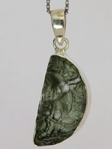 Hovedbilde Moldavitt fra Chlum, Tsjekkia, sølvanheng, 3,69 gram