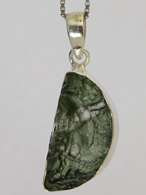 Hovedbilde Moldavitt fra Chlum, Tsjekkia, sølvanheng, 3,69 gram