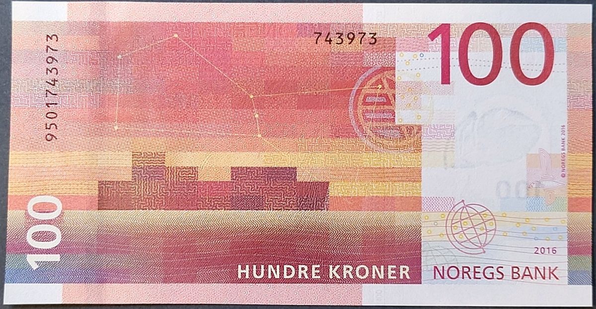 100 kroner 2016, usirkulert