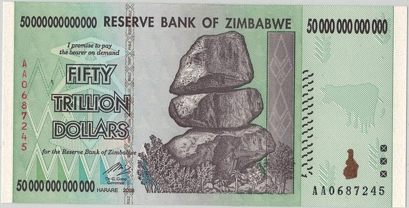 Zimbabwe, 50 000 000 000 000 dollars 2008