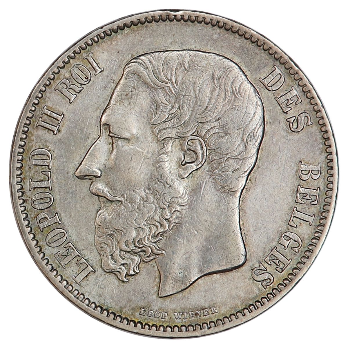 Belgia, 5 francs 1870, Leopold II