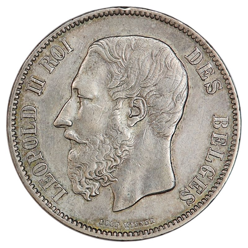 Belgia, 5 francs 1870, Leopold II