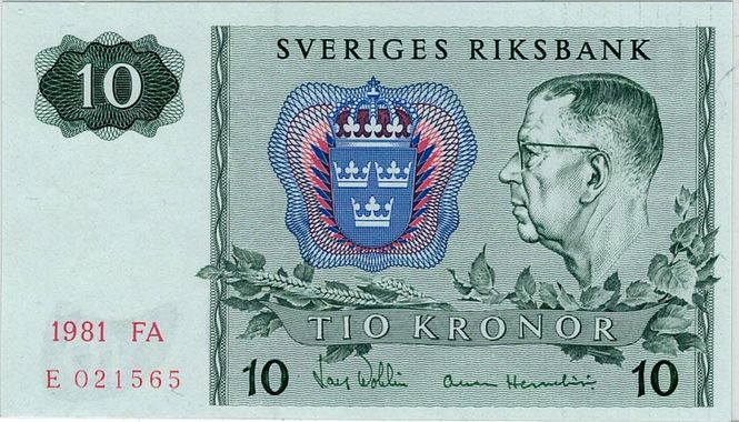 Hovedbilde Sverige, 10 kronor 1979-1984