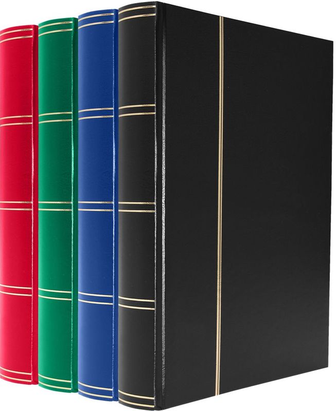 Frimerkealbum, A4, 60 sider, svart, innstikksbok