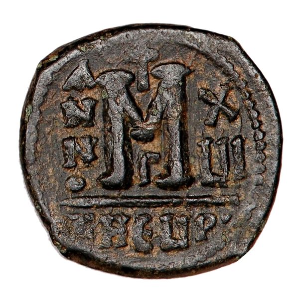 Hovedbilde Maurice Tiberius, follis 582-602