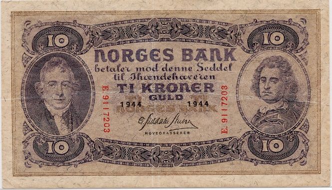 Hovedbilde 10 kroner 1944 E, kv. 1