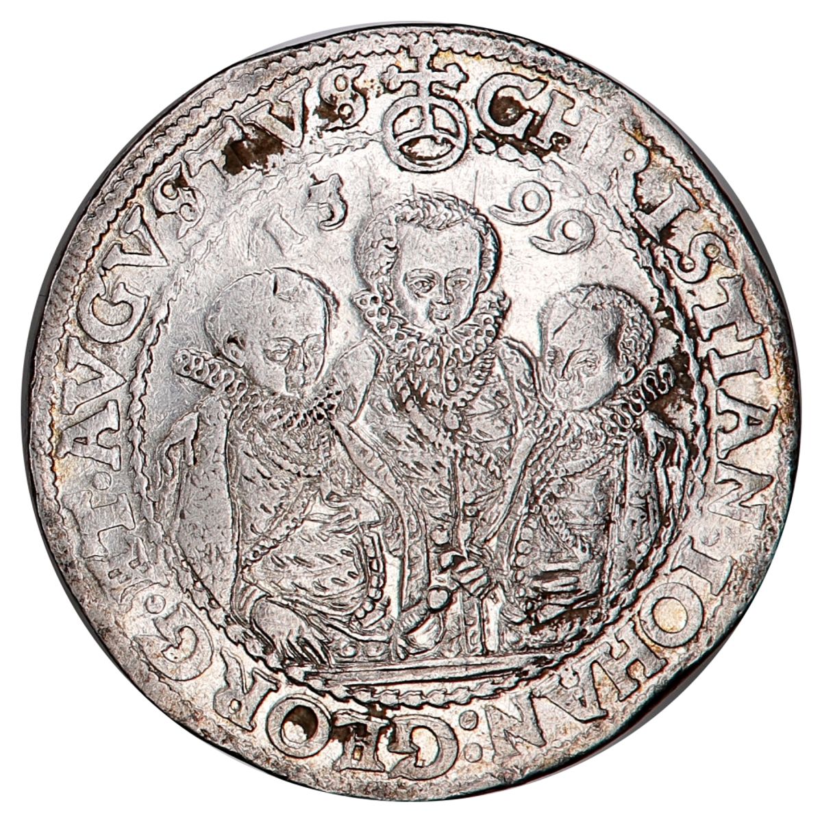 Tyskland, Sachsen, 1 thaler 1599, trebrødrethaler