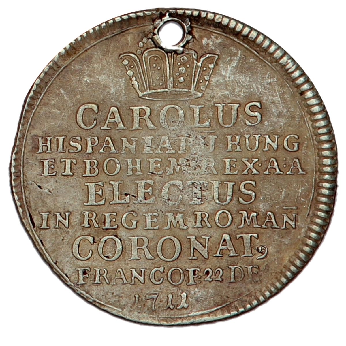 Frankfurt, kroningsdukat 1711, sølvavslag