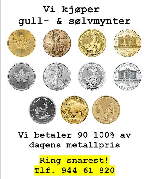 Hovedbilde Vi kjøper gull- og sølvmynter!