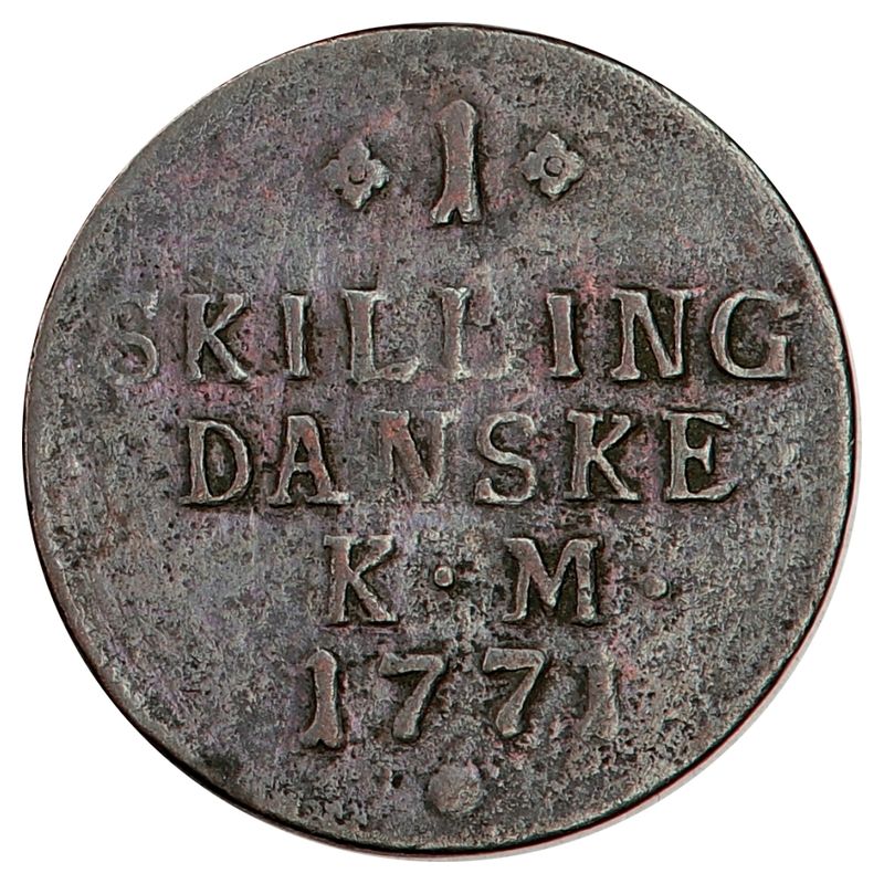 Brennevinskillingen, 1 skilling 1771