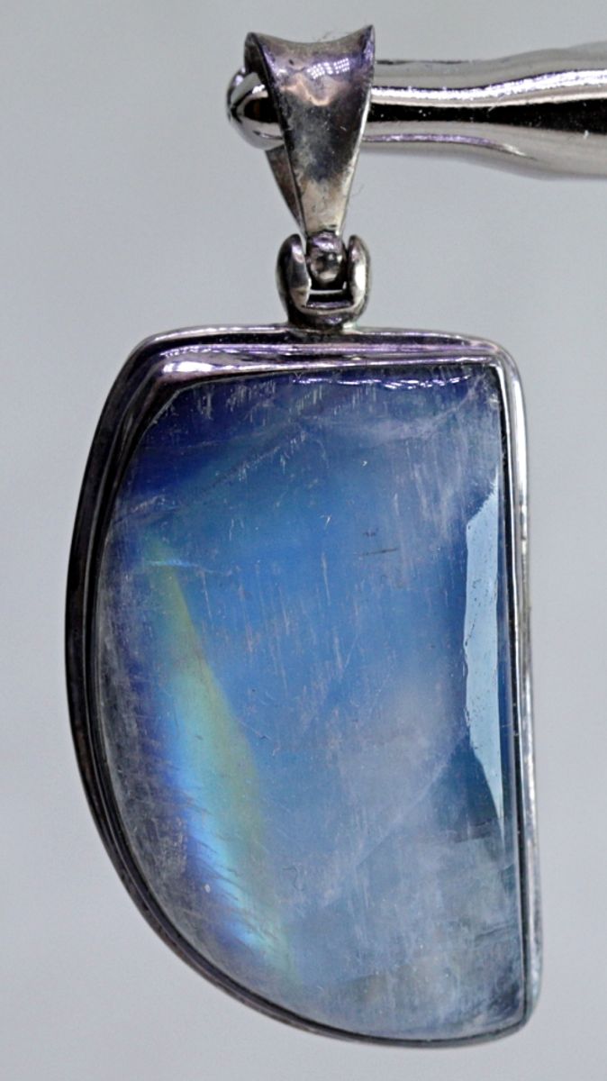 Labradoritt, mørk blå, sølvanheng