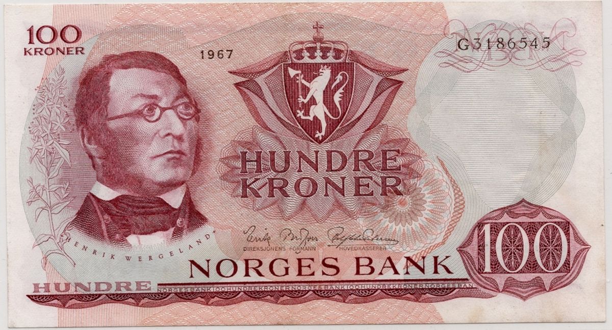 Norge, 100 kroner 1967