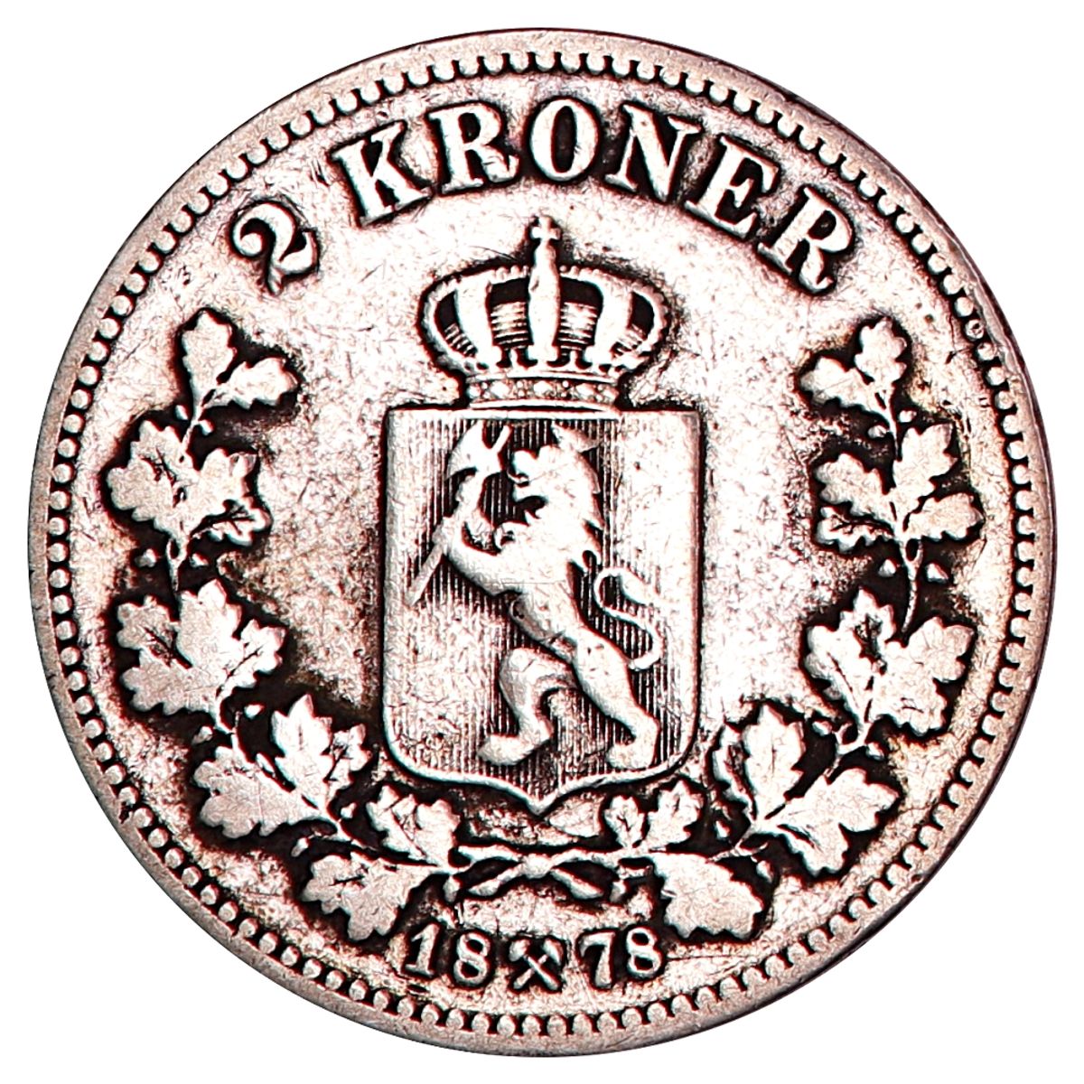 2 kroner 1878 Kv. 1-