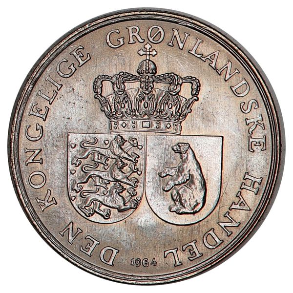 Hovedbilde Grønland,  1 krone 1964, kv. Unc