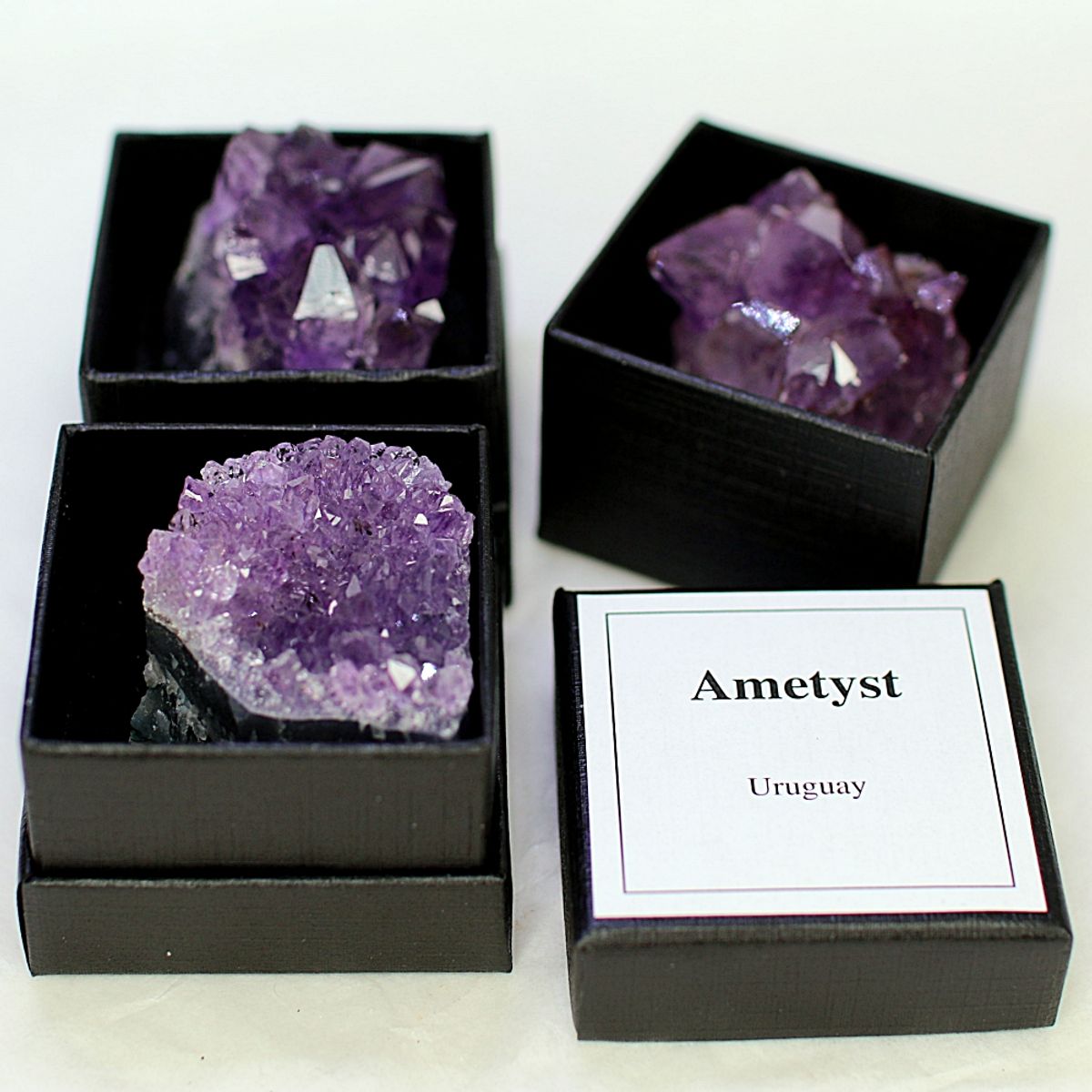 Ametystgruppe i gaveeske (6 x 6cm), Uruguay