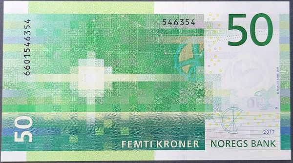 Hovedbilde 50 kroner 2017, usirkulert