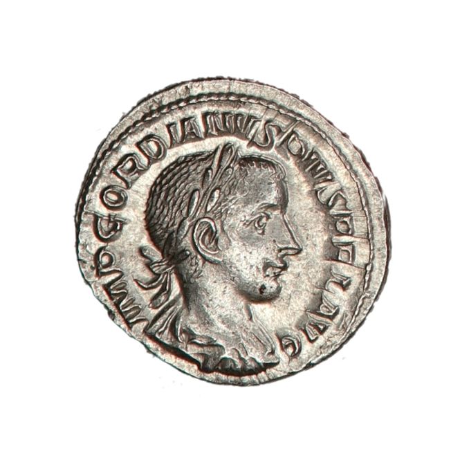 Hovedbilde Gordian III, tenåringskeiseren, usirkulert denar, år 238-244