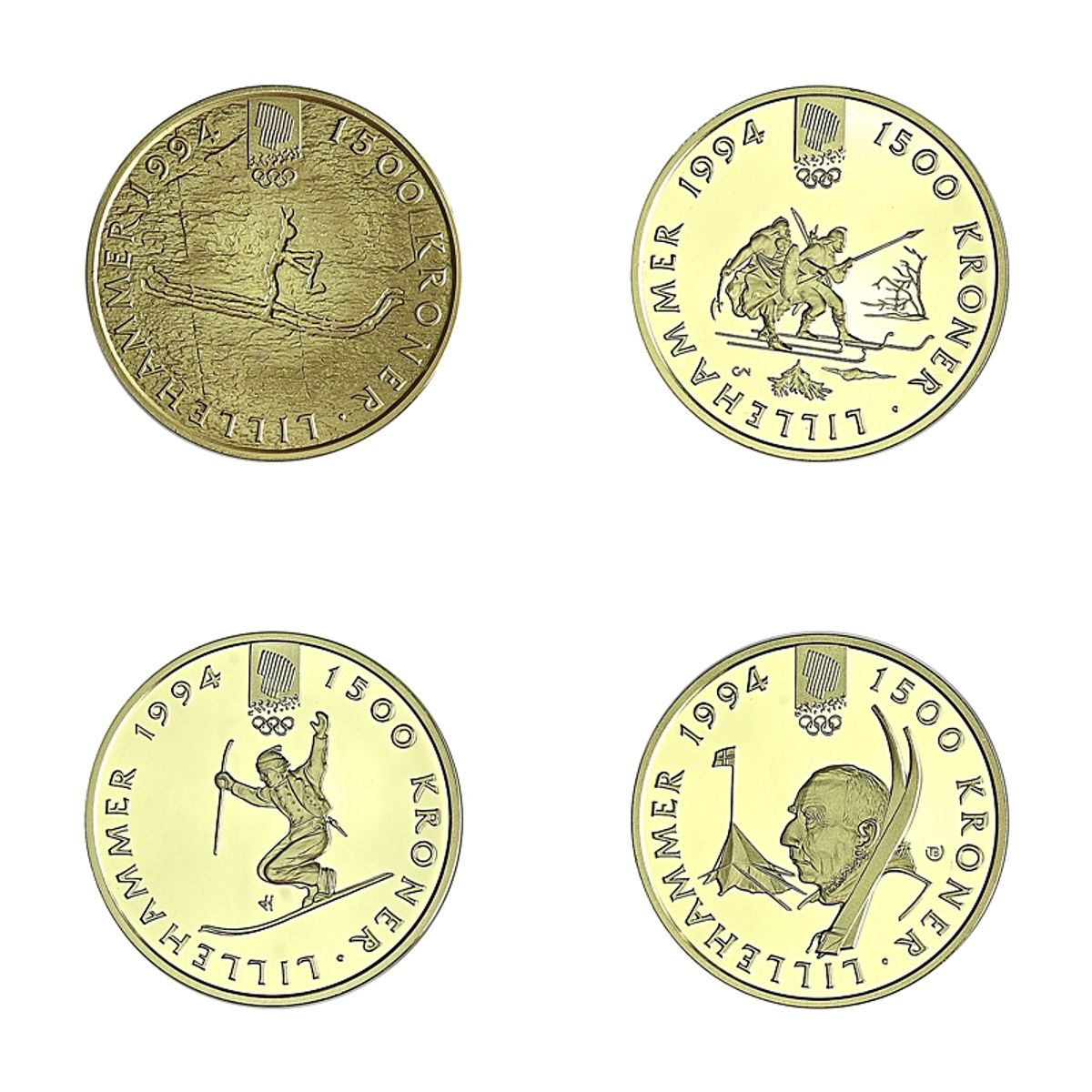 Norge, 1500 kr. minnemynter, 15,55 g rent gull