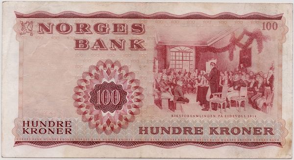 Hovedbilde Norge, 100 kroner 1965