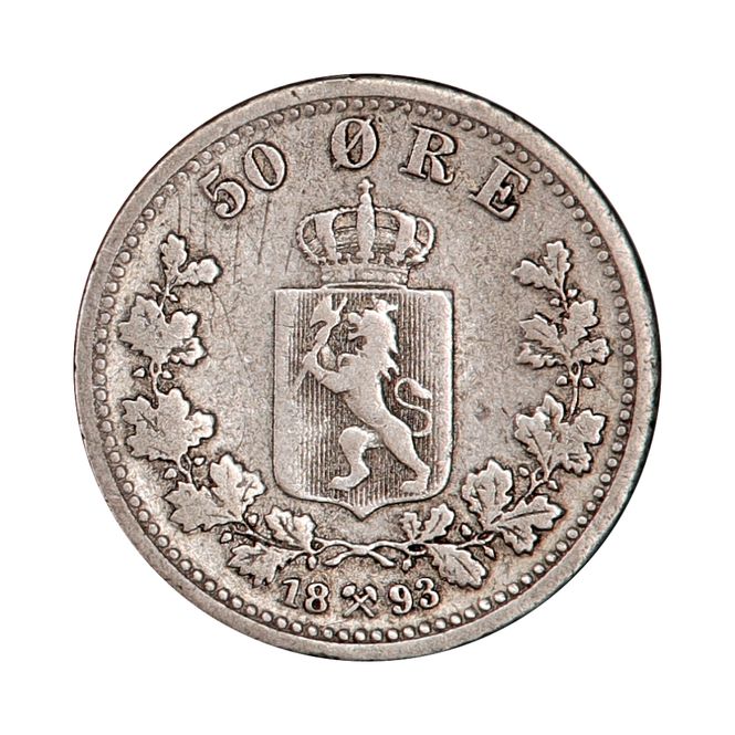 Hovedbilde 50 øre 1893, kv. 1/1-